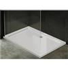 Expotrio PIATTO DOCCIA ACRILICO BIANCO ULTRAFLAT SLIM RIBASSATO SOLO 3,5 CM QUADRATO RETTANGOLARE SEMICIRCOLARE BELLISSIMO MODERNO PARTE INFERIORE RINFORZATO. ANTISCIVOLO E RESISTENTE (80X120 RETTANGOLARE)