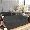HIGSOSE 41x30x12 cm Lavandino Luxury in Ceramica Grigio Scuro Opaco Arredo Bagno Lavabo Appoggio Lavatoio da Esterno Lavatoio Ceramica Lavabo da Appoggio Lavandino da Appoggio Lavabo da Esterno