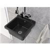 GRANITAN Lavandino da Esterno Moderno per Garage e Lavanderia - Lavatoio per Installazione Interna ed Esterna - Pilozzo da Esterno Giardino - 40x38x22,8 cm - Nero