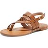 Geox D MADDALUSIA A, Sandalo Scorrevole Donna, Camel, 38 EU
