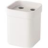 Lineabeta Bicchiere portaspazzolini con coperchio bianco