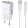MUTTO Caricatore iPhone - Caricatore USB Multiplo + Cavo iPhone per iPhone 14/14 Plus/14 Pro/14 Max/13/12/11 XR XS SE Mini X 8 7 6, iPad, AirPods - Presa USB Caricabatterie per iPhone