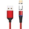 PremiumCord Cavo Magnetico Per Ricarica E Dati USB-C E Micro USB, USB 2.0, da Maschio A Maschio, Velocità 480mbit/s, Colore: Rosso, Lunghezza: 1m