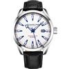 Stuhrling Original orologio uomo analogico con quadrante analogico - Cinturino in pelle di vitello o cinturino in acciaio inossidabile, 3953 Collezione orologi uomo (Leather/White)