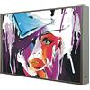 CCRETROILUMINADOS Quadro con cornice in legno laccato bianco illuminato con luce Leds Woman Abstract