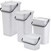 Tontarelli - Set di 4 bidoni MODA 5L/10L/25L/40L bianco con manico