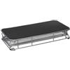 Bakaji Contenitore Porta Capsule e Cialde Caffè In Metallo Cassetto Estraibile Silver e Top Nero (36 x 28 x 7,5 cm.)