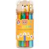 Legami - Set di 24 Matite Colorate con Temperino Teddy Friends, Pastelli per Colorare, a Forma di Orsetto, Resistenti, Senza Legno, Colori brillanti, Contenitore in PET riutilizzabile