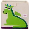 3 Sprouts, Contenitore Portaoggetti, Portagiochi per Bambini, Ideale per Contenere Oggetti e Giochi, Decorato con Drago Verde, Compatibile con Scaffali, 33x33x33 cm