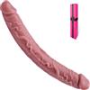 hainuo Dildo gigante realistico a doppia testa in silicone liquido da 32,5 x 3,8 cm, dildo extra large per il punto G, pene a doppia testa, stimolatore anale/vaginale, sex toy per adulti lesbici