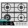 HISENSE GM663XHFSI PIANO COTTURA GAS, 4 zone di cottura, dimensioni: L 60 cm, P 52 piano in Acciaio, Acciaio Inox