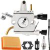 ZAMDOE Carburatore per STIHL FS400 FS450 FS480 SP400 SP450 decespugliatori | Codice ricambio carburatore 4128 120 0607, C1Q-S34H, 4128-120-0651, 4128 120 0602, con filtro aria e candela