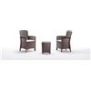 BICA Lido Terrace Set - Set Mobili da Esterno 2 Poltrone, Tavolino Contenitore e Cuscini per la Seduta, Cappuccino, Taupe