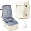 VGCUB Zaino Sottovuoto Viaggio con Pompa Sacchi Sottovuoto Vestiti Zaini da Easyjet 45x36x20 Cabina Aereo Bagaglio a Mano Compressione PC Laptop Ufficio Uomo Donna Impermeabile Travel Backpack Beige