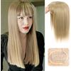 SDZNYQT Topper per capelli lisci con frangia per diradamento dei capelli da donna clip in parrucchino da donna topper per capelli toupee per perdita di capelli (24#)