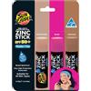 Sun Zapper Beauty Pack - Light Skin Tone, Dark Skin Tone, Pink (3 Pack) - SPF 50+ Zinc Oxide Sunscreen Sticks