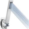Voolan Soffione Doccia Portatile Interamente in Metallo, Soffioni Doccia ad Alta Pressione Voolan, Soffione Doccia Manuale Cromo con Nastro in Teflon. Quadrato
