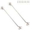 PHMING 2 Pezzi Chiusura a Gancio e Occhiello 300mm, Gancio Porta in Acciaio Inossidabile, con Occhielli, per Bloccare Finestre, Persiane, Porte Scorrevoli (Argento)