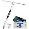 FIRSTINFO TOOLS FIT YOUR NEEDS FIRSTINFO H5195B Chiave a T scorrevole 1/4 con impugnatura a 2 posizioni e manico girevole rapido, regolabile per inserti e bussole, con adattatore 3/8 + custodia EVA