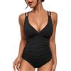 Vhersily 2025 offerte - Costume Intero Donna Scollo a V Curvy Costumi da Bagno Contenitivo Croce Indietro Intero Modellante Un Pezzo Monokini Mare Piscina Spiaggia Imbottito Costumi Interi Elegante