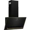 Klarstein Victoria - Cappa da Cucina Angolare, 60cm, Design Nero & Oro, 400m³/ora, Efficienza Energetica A++, Controllo Touch, Display LED, Silenziosa: 52dB, Filtri al Carbone, Cappa con LED