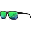 KINGSEVEN Occhiali da sole polarizzati alla moda per uomini e donne lenti a specchio per camminare guida UV400 Protection755-2, nero/verde., Medium