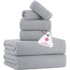 CASA COPENHAGEN Popcorn Textured, Set di asciugamani 6 pezzi - Grigio viola, 550 GSM 2 da bagno 2 per le mani 2 salviette, set regalo di in asciugamani cotone per il bagno, ruvido e resistente