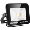 PICAA Faretto LED da Esterno, 10W Faro da Lavoro a LED Bianca Caldo, luce di sicurezza LED,Proiettore Super Luminoso, Proiettore da Costruzione per Campeggio, Riparazione Auto, Escursionismo e Pesca