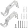 Riybyds 2 Pezzi Staffe Regolabili per Bastone Tenda,Supporti in Metallo per Asta Tenda,Staffa da Parete Gancio per Tende,Diametri da 20mm a 25mm,per Soggiorno, Camera da Letto e Cucina,Bianco