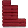 nottoc Set Asciugamani Bagno Rosso, Hotel, 100% Cotone, 2 Telo Doccia 70x140cm + 4 Asciugamani 50x90cm + 2 Asciugamani Ospiti 30x50cm, Asciugamani Bagno Viso e Bidet, Morbidi, Assorbenti