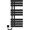 SKYLYZH Scaldasalviette Elettrico, 500x1100mm Radiatore Scaldasalviette, Parete Stendino Elettrico, Temperatura costante intelligente Portasciugamani da Bagno Elettrico, Termoarredo Elettrico-Black Left