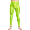 AIEOE Uomini Glossy Stretti Pantaloni Brillanti Leggings Olio Lucido Pantaloni Collant Nylon Pantaloni Sportivi Grandi Dimensioni Clubwear Pantaloncini Pantaloni M-XXL, verde, M