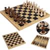Toys of Wood Oxford Set 3-in-1 Scacchi Dama/Backgammon - Scacchiera in Legno Pieghevole, Gioco da Tavolo Portatile per Famiglie in Viaggio, per Bambini e Adulti, Giocattolo Classico Tradizionale in Legno