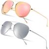 SUNGAIT Leggero Oversize Occhiali da Sole Femminile - Obiettivo Rispecchiato Polarizzata SGT603TF-YSY-IT