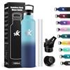 KollyKolla Borraccia Termica 1 litro, Bottiglia d'acqua senza BPA, Borraccia in Acciaio Inossidabile con Cannuccia, a Prova di Perdite, Riutilizzabile, Borracce per Ufficio, Sport, Ciclismo, Lavoro