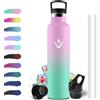 KollyKolla Borraccia Acciaio Inox 1 Litro, Bottiglia Termiche con Cannuccia, Isolamento Sottovuoto, Borraccia Termica Riutilizzabile, a Prova di Perdite, senza BPA, Termos per Scuola, Gimnasio, Campeggio