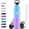 KollyKolla Borraccia Acciaio Inox 1 Litro, Bottiglia Termiche con Cannuccia, Isolamento Sottovuoto, Borraccia Termica Riutilizzabile, a Prova di Perdite, senza BPA, Termos per Scuola, Gimnasio, Campeggio