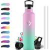 KollyKolla Borraccia Acciaio Inox 750ml, Borracce in Acciaio a Doppia Parete, Bottiglia Termiche con Cannuccia, Riutilizzabile, a Prova di Perdite, senza BPA, Bottiglia per Bambini, Scuola, Gimnasio, Palestra