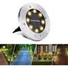BrizLabs Luci Solari Giardino Esterno, BrizLabs 8 LEDs Faretti led Solari Luce Sepolta Bianco Caldo Lampada Solare da Esterno Impermeabile Luci Terra Giardino per Prato Vialetto Scala Paesaggio, 1 Pezzi