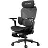 AutoFull G7 Sedia Gaming Ergonomica, Sedia da Gaming con Supporto Lombare Dinamico, Braccioli Girevoli a Doppio Asse 720°, Schienale Reclinabile a 140° e Cuscino Cervicale 4D (Nero)