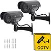 TIMESETL Videocamera Fittizia Videocamere Finte Telecamera di Sicurezza Fittizia CCTV con LED Rosso Lampeggiante Telecamera di Sicurezza Fasulla - Nera