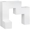 GILDE Candelabro Vaso Patras - Ceramica - Forma geometrica - Bianco opaco - Altezza 23 cm x Larghezza 28 cm