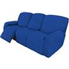 Easy-Going 8 Pezzi copridivano Elasticizzato per Divano Divano Divano Divano Protezione mobili Divano Morbido con Elastico Inferiore per Bambini, Tessuto Jacquard Spandex Piccoli Quadri Classico Blu