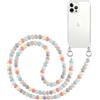 Pnakqil Cover con Cordino per Apple iPhone 12 mini 5.4'',Custodia Collana Corda,Silicone Bumper Trasparente Custodia Cellulare Case Tracolla con Cordoncino Laccio Catena Lanyard,Cuore