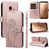 Bravoday Cover per Samsung Galaxy S9, Custodia in PU Pelle Portafoglio Flip Schede con Slot per Carte, Magnetica Antiurto Cover per Galaxy S9, Oro Rosa