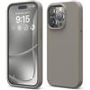elago Cover in Silicone Liquido per iPhone 15 Pro | Silicone Premium, Protezione Completa, Antiurto a 4 Strati, Fodera Morbida in Microfibra Antigraffio (Grigio Medio)