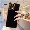 JIEZUIMEI Cover per XiaoMi RedMi Note 12 / Poco X5 5G Custodia con Protezione Fotocamera, Sottile Morbido Silicone TPU Antiurto Antigraffio Dorata Placcatura Protettiva Case Nero