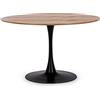 KONTE.DESIGN Tavolo BLOOM Effetto Rovere Base Nera Diametro 120 Altezza 75 cm