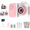 MISIRUN Macchina fotografica bambini istantanea,Regalo di Natale e Compleanno per giochi Bambina 4 5 6 7 8 9 10 11 12 Anni, Fotocamera Digitale Selfie 1080P con 5 Rotoli di Carta Termica e Scheda da 32GB