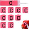 Agatige Fascia da Capitano di Calcio, 10 Pezzi Corsa Esercizio Calcio Intestazione Gioco Fascia da Braccio Avvolgere Elastico C Fascia da Braccio per Bambini Giovani (Rosa)
